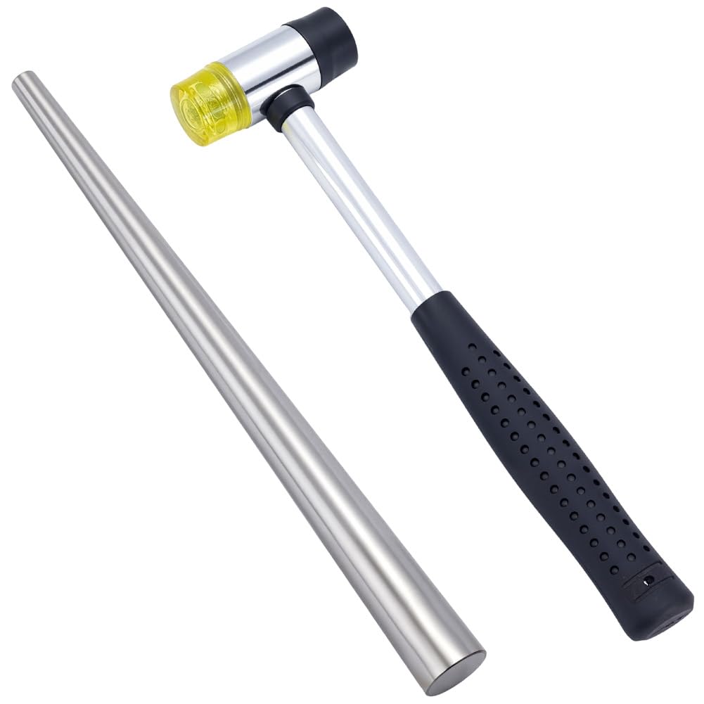 PH PandaHall 28cm Mandrino Anelli in Acciaio 24cm Martello in Gomma kit di Strumenti per Creazione di Gioielli Strumenti per Anelli Bigiotteria Artigianato Fai Da Te