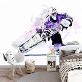 Art Fototapete Eishockey-Torwart Tapete 150 x 105 cm Cartoon-Figuren Vlies Tapeten Moderne Wandtapete Wohnzimmer Schlafzimmer Study Wohnzimmer Restaurant Cafe Dekoration
