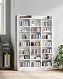Hzuaneri CD/DVD Storage Rack, 747 CD Storage Tower, Storage Racks Shelf with Adjustable shelves, Media Display Stand Units for Living Room Study, 100 x 17 x 154.5 cm, White CR18003X - Image 7