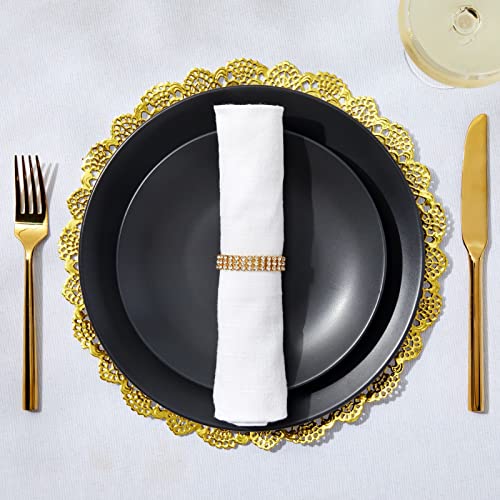 image for Juvale 60 Pack Round Paper Placemats for Dining Table, Formal Events, 