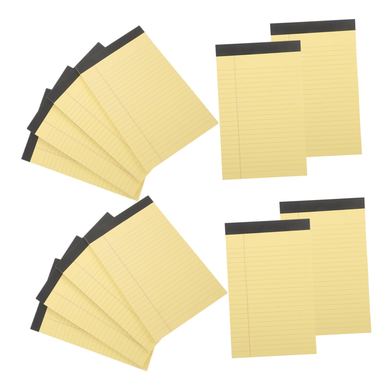 Almohadilla de Notas Legal Amarilla, 12 Almohadillas de Papel, Hojas | Tamaño Portátil de 50 Hojas por Almohadilla, Uso Versátil en Casa y Escuela, Decoración Colegio