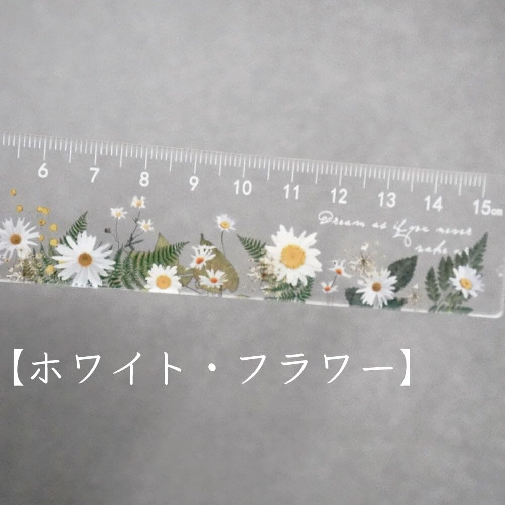 Amazon.co.jp: 【 シースルー フラワー 定規 】 『ホワイト・フラワー