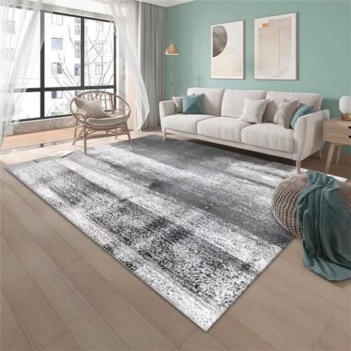 Chambre ado fille cocooning avec le grand tapis carré gris de salon et chambre - 2