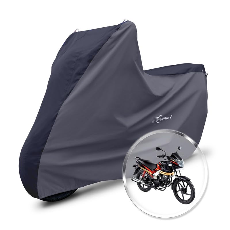 Image of Neodrift 'SuperMax' Bike Cover Suitable for Mahindra Centuro (All-Weather Motorcycle Protection, Water & UV Resistant, Dustproof, Windproof) (Colour: Black - D.Gray)