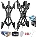 Camper X-Shaped Wheel Chock Stabilizer, 2 Sets RV Stabilizer Wheel Chock Scissor, X Chocks Wheel Stabilizer for Travel Trailer Allow Drill Adjust with Hex Socket, Tool Kit and Password Locks-Black
