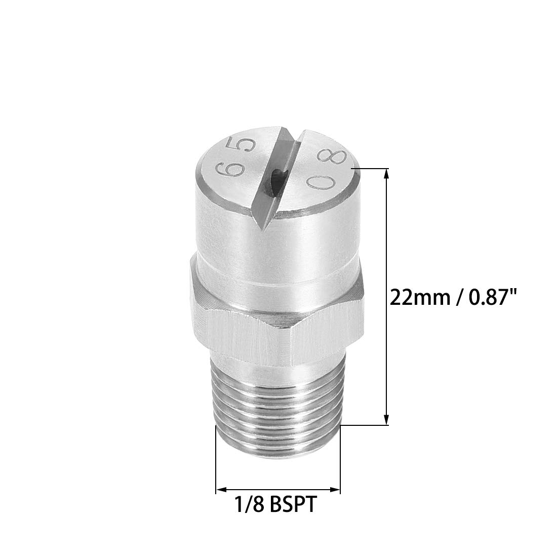 Buse Pulvérisation Jet Plat - Acier Inox 304 - Filetage Mâle 1/4BSPT - 110° - 2,0 Mm
