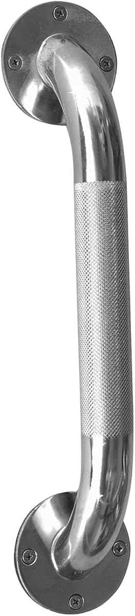 Barras de agarre texturizadas DMI, barras de agarre para discapacitados para baño, barras de ducha, barra de agarre para discapacitados y ancianos, perfectas para seguridad en el baño, acero resistente al óxido, 12 pulgadas, cromado, apto para FSA y HSA