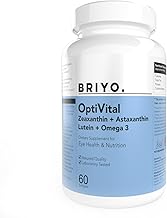 Briyo OptiVital Eye Multivitamin delivers Lutein, Zeaxanthin, Astaxanthin And Omega 3 Fatty Acid derived from their natiral soruced to promote Eye Health And Healthy Vision, 60 capsules