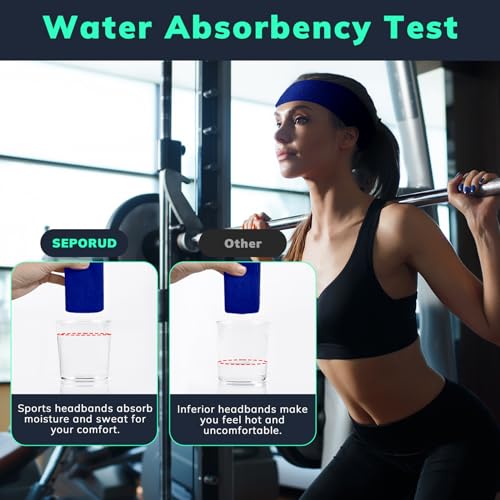 Image of Sweatbands Sports Headband for Men & Women - Terry Cloth Moisture-Wicking Sports Towel Headband for Tennis, Basketball, Running, Gym, and Fitness Working Out