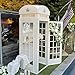 British Vintage London Telephone Booth Cast Iron Replica, Phone Box for Wedding Decor, Garden, Event, Party, Photo Prop, Indoor Outdoor Use (White, 2.4m)