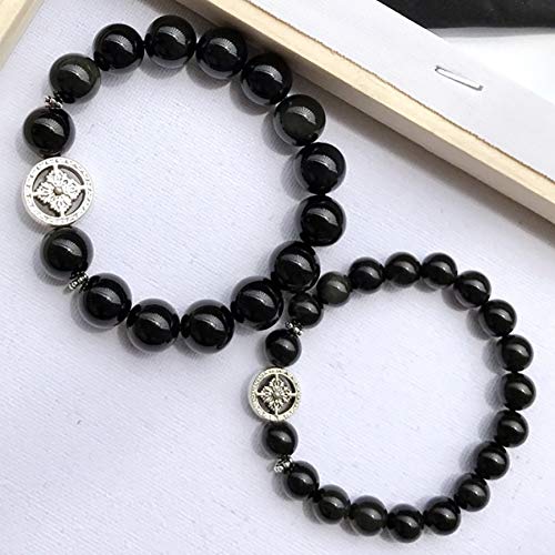 Bracelet Obsidienne Noire Argent 925 : Chassez les Énergies Négatives et le Stress