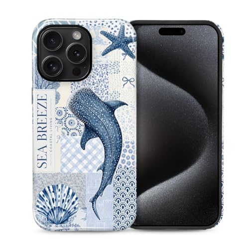 Compatible with iPhone 11 Pro Max Case - Dual-Layer Protection, Hard Shell with Silicone Interior,Slim Scratch Resistant Shockproof for Woman Men - Whale Starfish Collage