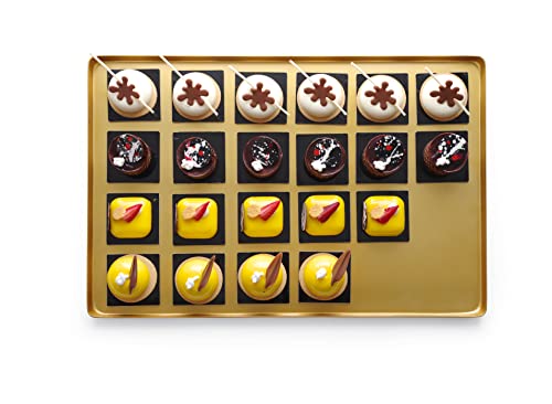 HENDI Auslageplatte, Vitrinenblech, Sandwichplatte, 400x300x(H) 20mm, Aluminium, Gold