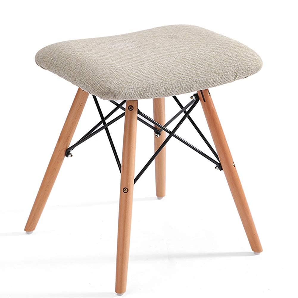 Repose-pieds en bois et tissu pour votre coin dressing et coiffeuse