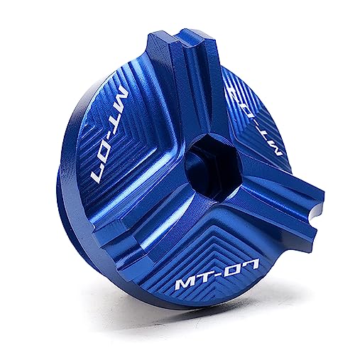 Motorradzubehör CNC-Öleinfüllkappe Motorsteckerabdeckung passend für Yamaha MT07 MT-07 Tracer 7 700 gt FZ07 XSR700 2014-2021 2022 2023 2024 2025 MT 07 zubehör (Blau)