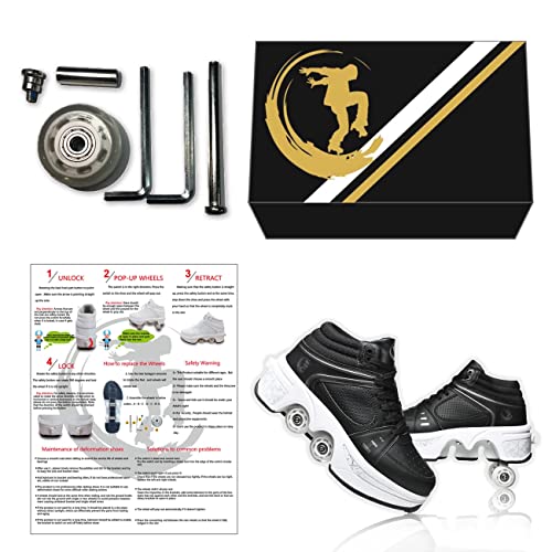 Deformation Roller Skates Roller Skate Shoes For Women Four Rounds Children'S Roller Skates Shoes That Turn Into Rollerskates Sneakers Outdoor Light Shoes With Wheels For Girls/Boys thumb #7