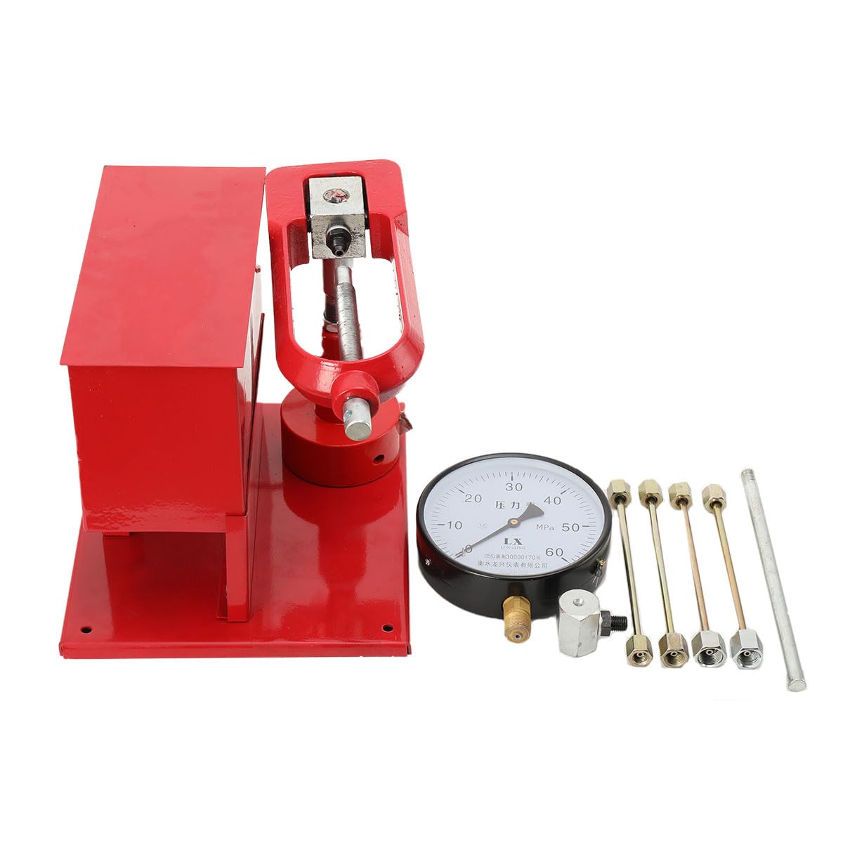 Probador Inyectores Diesel 60MPa, Comprobador Presión Inyectores Diesel, con Manómetro Acero Inoxidable, Bomba Aluminio Fundido, 4 Boquillas, Control y Calibración Ajuste de Estanquidad