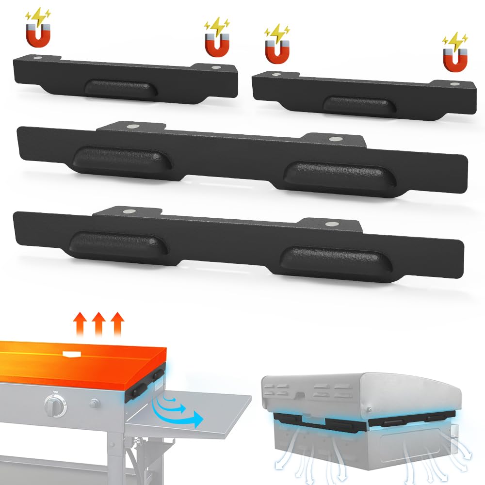 Black 22 inch Wind Guards for Blackstone Griddle, Magnetic Wind Screens, Blackstone Griddle Accessories, Fit with Side Shelf, Lid and Rear Grease Cup, Heat Shield for Side Table.