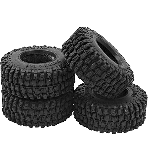 4Pcs Sharegoo 1.0" Rc Crawler Tires Micro Rubber Tires Width 20Mm Compatible With Axial 1/24 Scx24 Gladiator Bronco C10 Jlu Deadbolt B17 Rc Crawler (Outer Diameter 50Mm) #TOP2