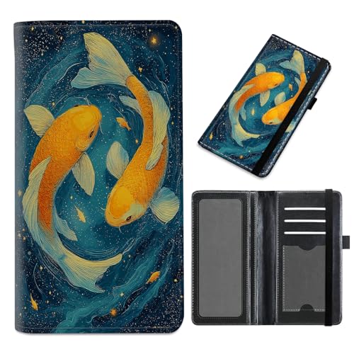 Cdkfxjy Funda para chequera para cheques duplicados, ranura para tarjetas de crédito, soporte para chequera con bloqueo RFID para hombres y mujeres, para cheques personales y comerciales, Galaxy Kois