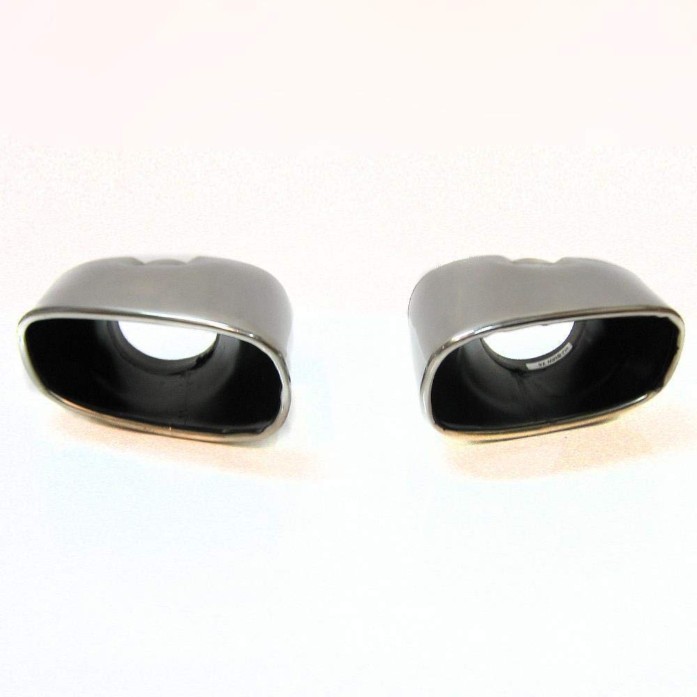 Doppel Auspuffblende Endrohr Auspuff Schalldampf Sport Oval Sportauspuff Blende Edelstahl Chrom Kompatibel mit Bmw AutoHobby