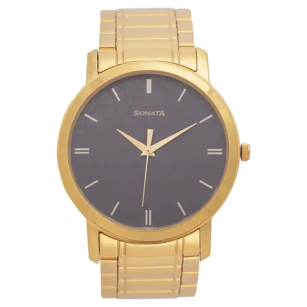 Sonata Quartz Analog Black Dial Stainless Steel Strap Watch for Men-NR99701YM04 (B0BS3L1VTR) Amazon Price History, Amazon Price Tracker