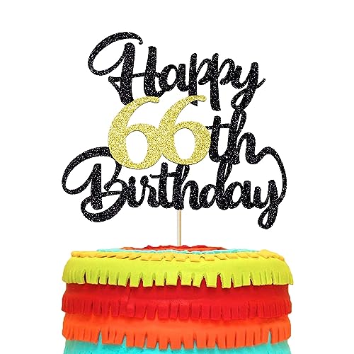 Image of 66th Happy birthday cake topper happy cake decoration 66th birthday party decoration gift plugin (66)