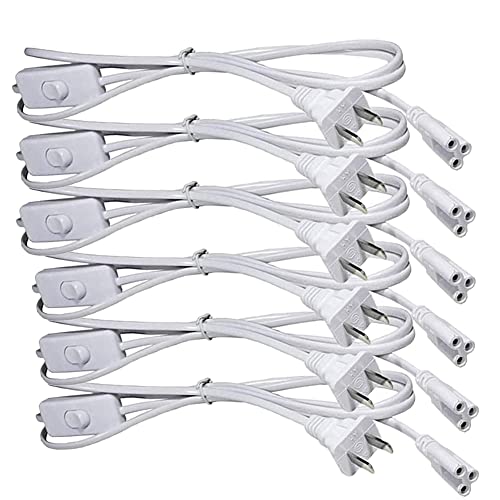 T5 T8 LED Tube Power Extension Cable with On/Off Switch,LED T5/T8 Light Tube Integrated LED Light Fixture Extension Cable Wire (6FT/1.8M) (6)