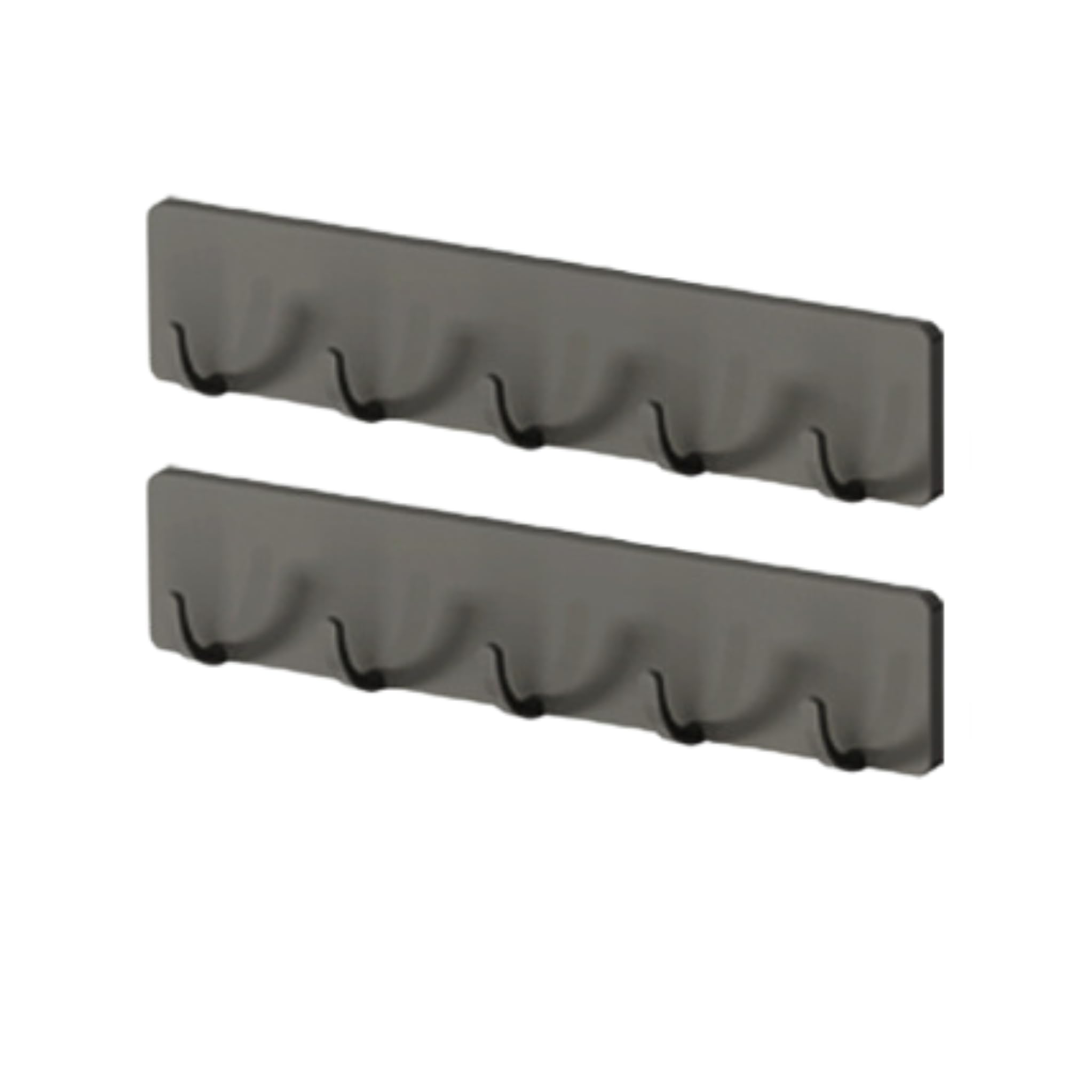 RevpoltIQ 2-Pack Key Holder for Wall with Self Adhesive, Grey Key Rack with 5 Hooks No Drilling, Wall Mounted Key Hooks for Hallway, Living Room, Office, Door, Removable Key Hanger Home Decor