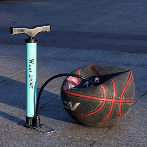 SCIENISH Bike Pump,Compatible with Presta and Schrader Valve Portable Bicycle Pump, Steel Floor Bicycle Air Pump, Bicycle Pump Blue
