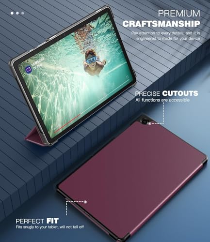 Image of EDNITA Smart Case Cover for Samsung Galaxy Tab A9+ /A9 Plus 11 Inch 2023, Slim Lightweight Stand Hard Back Shell Protective Cover for Galaxy Tab A9+ Tablet (Wine)