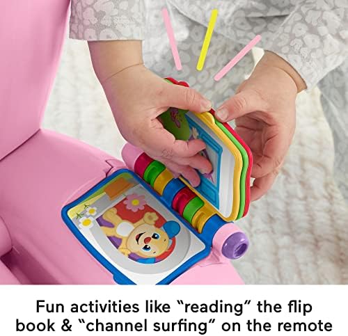 Fisher-Price Laugh & Learn Smart Stages Chair, electric musical learning toy, interactive, Pink, UK English Edition, GXC33