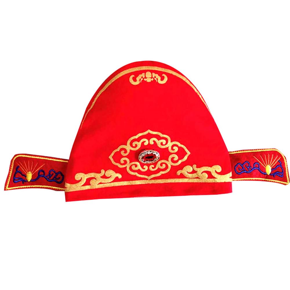 Libaobaoyo Baby Boy Hat Chinese New Year Asian Red Traditional Tang Han Suit Match Cap