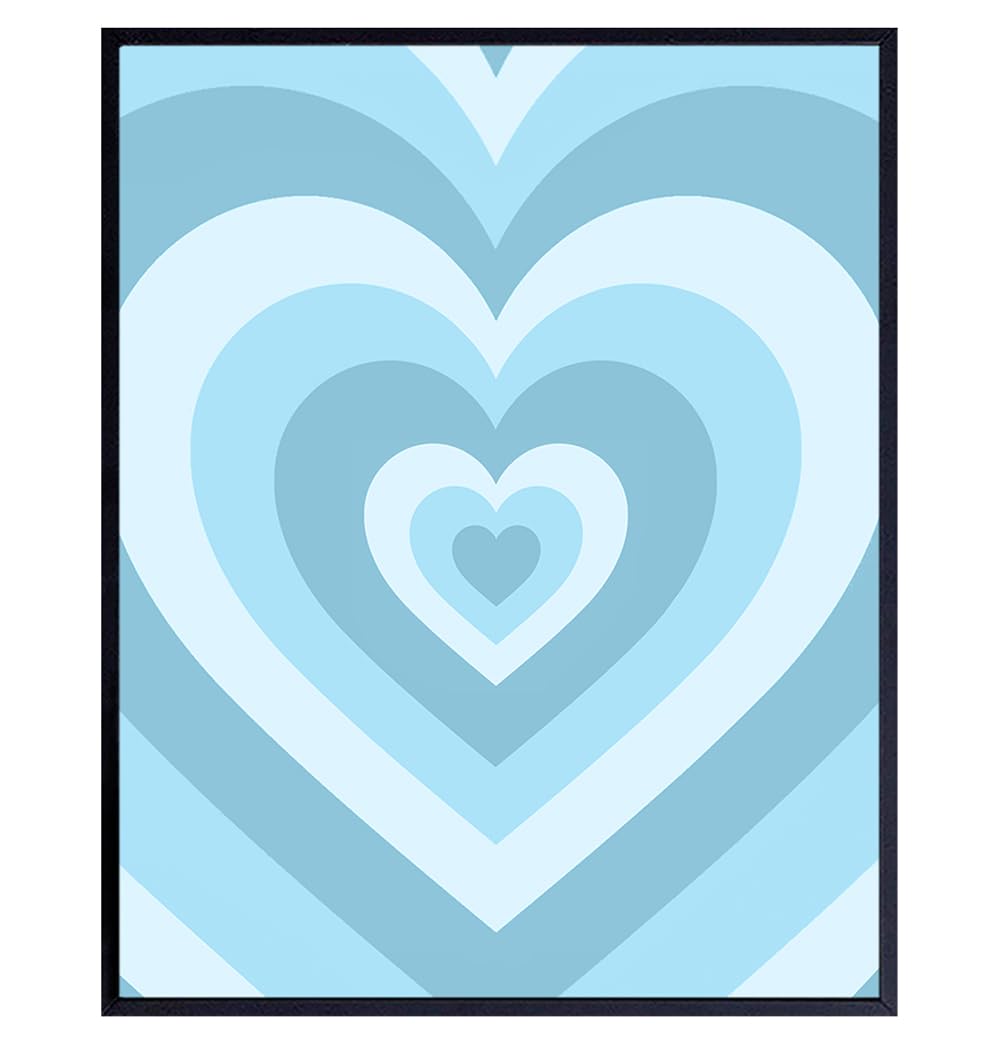 Light Blue Heart Wall Decor Baby Blue Love Decor 70s