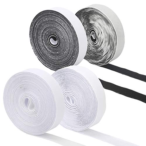 Preisvergleich Produktbild CHALA 4STK Doppelseitiges Klettklebeband Selbstklebend Klebeband Klett Klebeband Double Klebestreifen Langfristige Flauschband und Hakenband Langfristige für Fliegengitter Wand Fensterrahmen