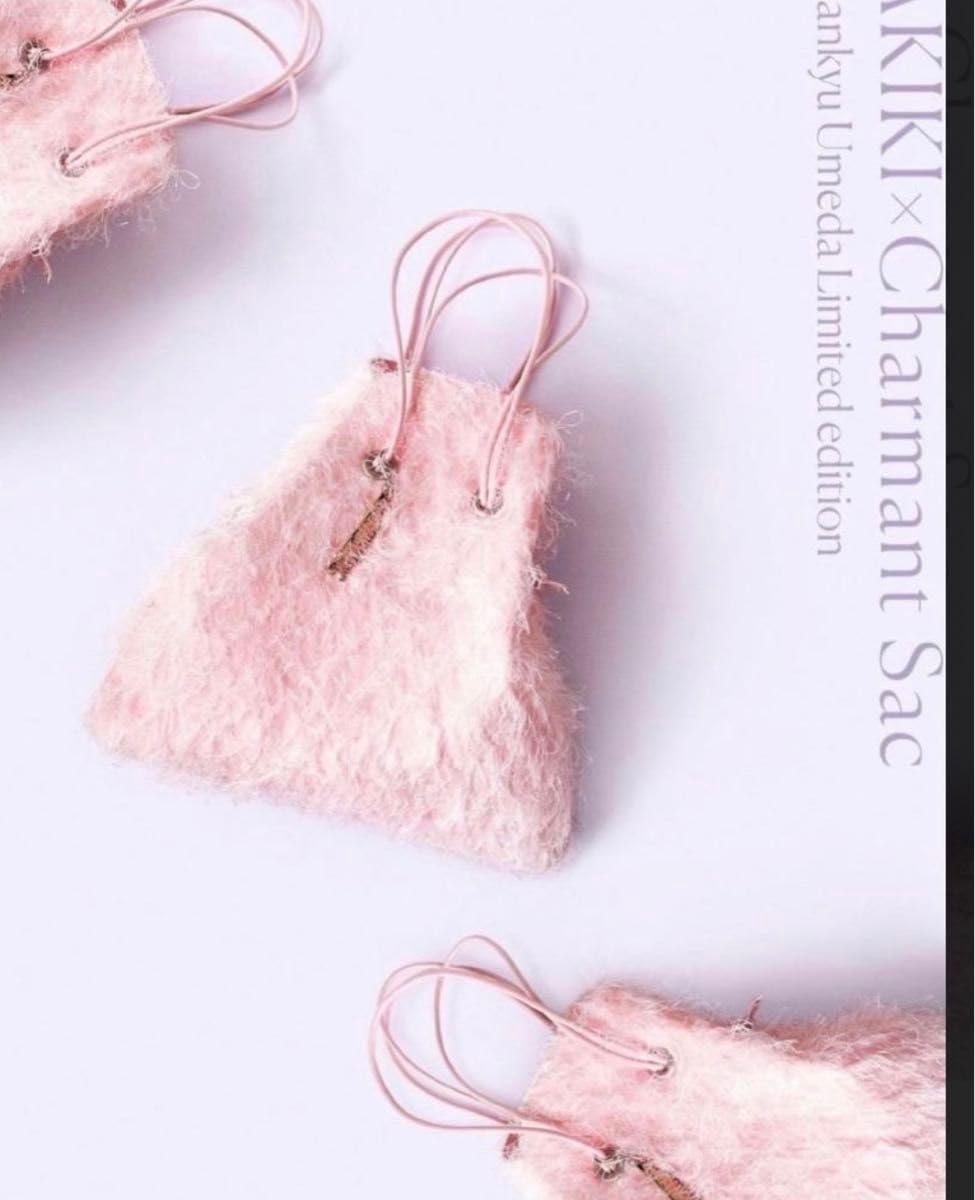 Amazon.co.jp: シャルマントサックakiki コラボ ピンク フリンジ巾着  