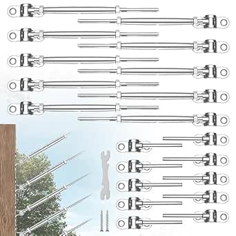 Stainless Steel Cable Railing Hardware Kit For Wood Post 1/8" Cable Railing System, Adjustable