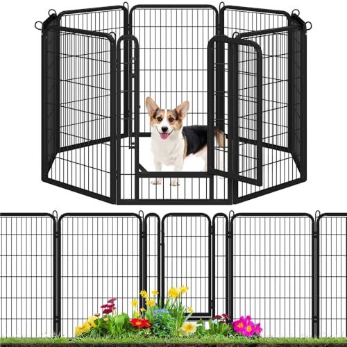 Image of Yaheetech 40in x 18ft Rustproof Foldable Metal Decorative Garden Fence