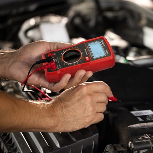 Image of Multimeter Voltage Tester - Digital Volt Meter with Backlit Display and Needle Probes for AC /DC Voltage, DC Current, and Wire Continuity by Stalwart