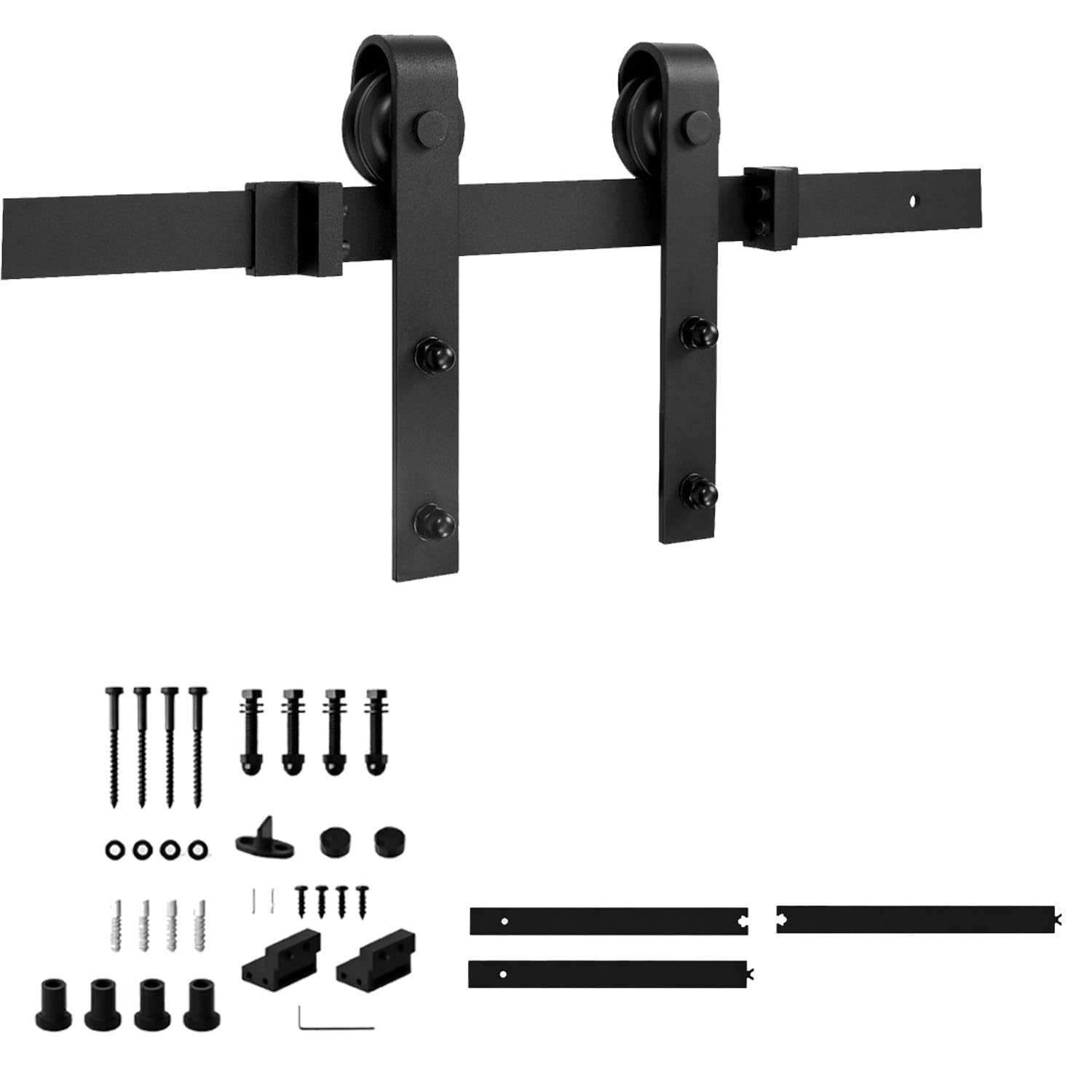 CelyToe Heavy Duty Barn Door Hardware, Carbon Steel Barn Door Track Kit, Smoothly and Quietly for 35-45mm Thick Single Interior Doors 1.5m/5ft