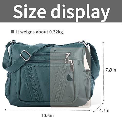 ELDA Crossbody Bags For Women Pocketbooks Soft PU Leather Purses and Handbags Multi Pocket Shoulder Bag