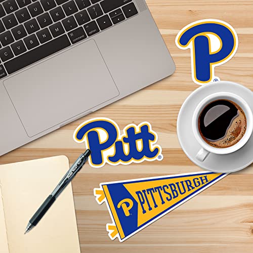 Image of University of Pittsburgh 8ct Vinyl Sticker Pack - Large Waterproof Pitt Panthers Decals for Laptops, Water Bottles, Tablets, Scrapbooks, Vehicles & More - Officially Licensed Designs