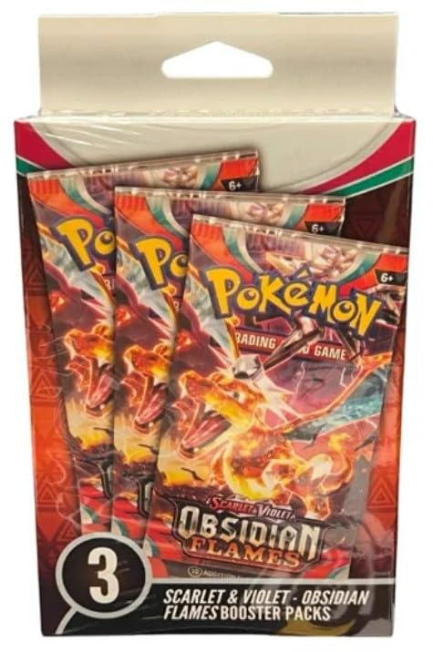 Pokemon Trading Card Game TCG Scarlet and Violet - Obsidian Flames 3 Booster Packs