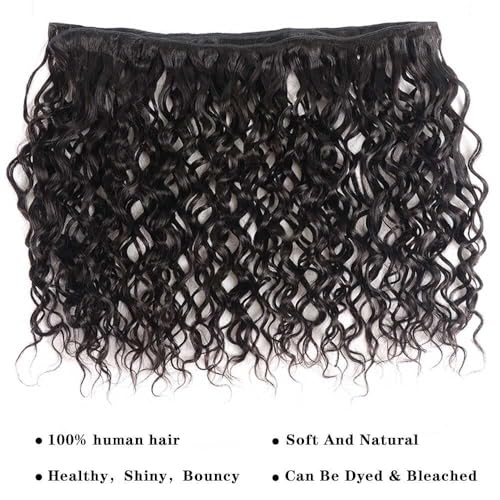 Cabello humano rizado profundo con frontal de 13x4 grueso y natural 4