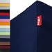r-up Mejor sábana bajera ajustable, pack doble, 90 x 200 – 100 x 220 hasta 35 cm de altura, muchos colores, 95% algodón, 5% elastano, Oeko-Tex sin estrés, también para colchones altos (azul oscuro)