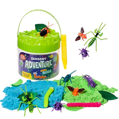 Creativity for Kids Sensory Adventure Neon Bugs Kit | Dig Squish & Explore with Sensory Sand & Bug Toys | Scoop Pinch & Play | Screen-Free Activity for Kids & Summer Activities (Ages 4+)