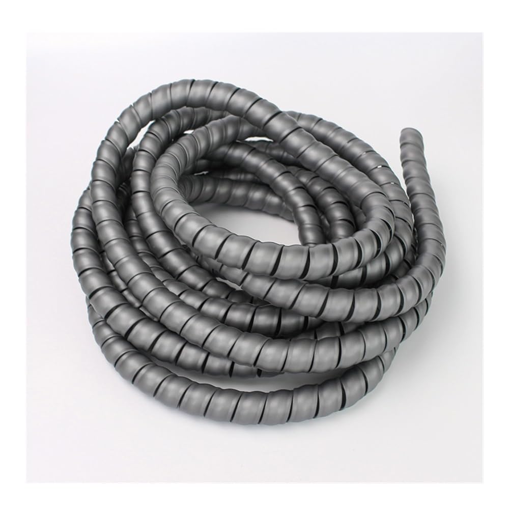 Tubo di avvolgimento da 1/5 m, 8/10/14/16/20/25 mm, guaina di protezione per cavi, guaina protettiva a spirale (grigio, 42 mm x 5 metri)