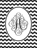 Monogram A 2018-2019 Coloring Academic Planner: Coloring Book Monthly Weekly Daily Black and White Chevron Student Calendar Planner 13 Months
