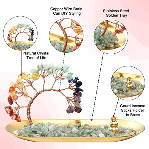 Incense Holder. Crystal Incense Burner Holder. 7 Chakra Crystal Incense Sticks Holder. Incense Trays For Wealth And Luck. Healing Crystals Tree Of Life. Yoga Meditation And Home Decor #TOP1