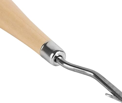 Miniatura 2 de 2 agujas de ganchillo dobladas de madera de 6.3 pulgadas, herramienta de tejer para hacer alfombras y manualidades de arte